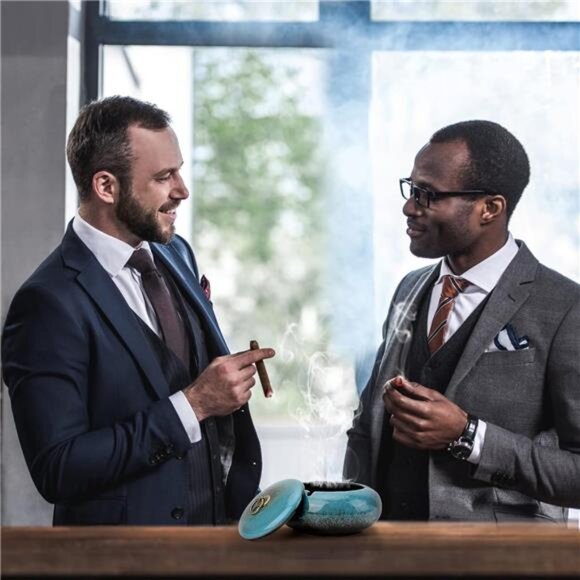 Large Size Color Glaze Cigarette Ashtray Windproof and Rainproof Outdoor Ceramic - Picture 6 of 7